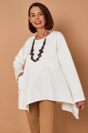 Bruno waterfall top in winter white
