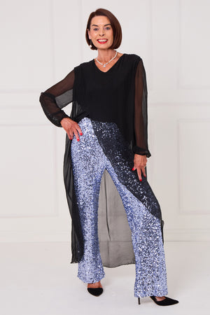 Monroe embellished diamante trousers in lilac