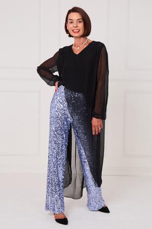 Monroe embellished diamante trousers in lilac