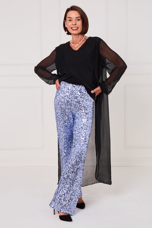 Monroe embellished diamante trousers in lilac
