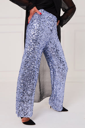 Monroe embellished diamante trousers in lilac