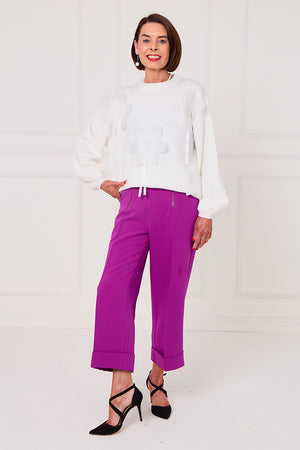 Ale 3D flower top in winter white