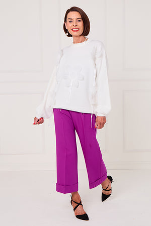 Ale 3D flower top in winter white