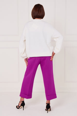 Ale 3D flower top in winter white