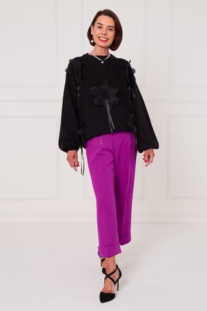 Ale 3D flower top in black