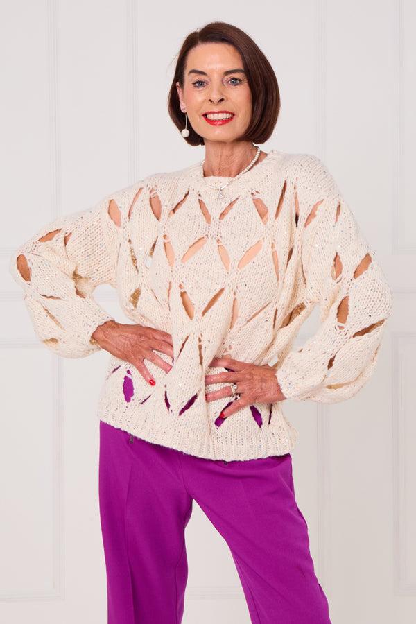 Holy moly top in beige