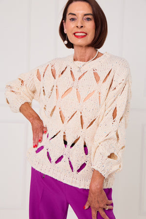 Holy moly top in beige