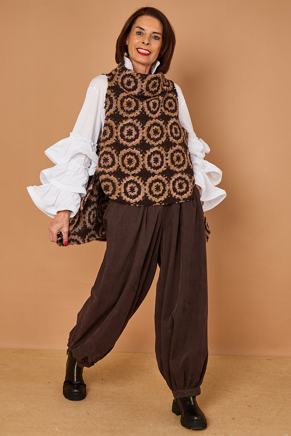Roco waterfall tank top in chocolate