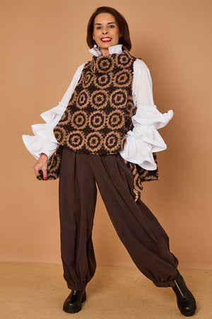 Roco waterfall tank top in chocolate