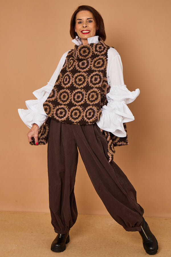 Roco waterfall tank top in chocolate