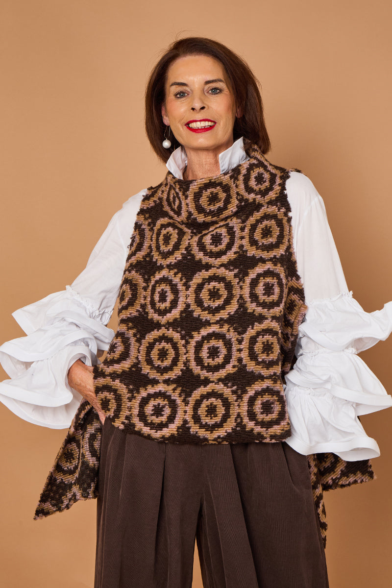 Roco waterfall tank top in chocolate
