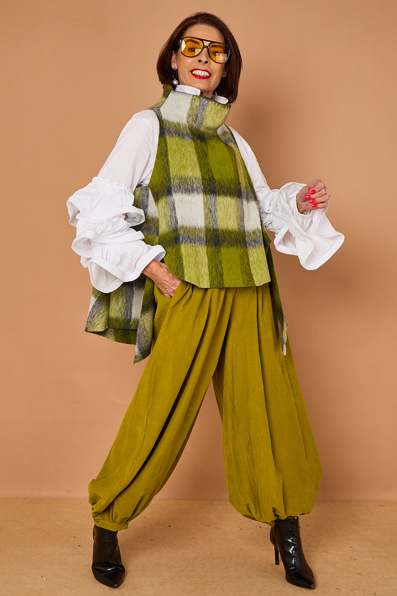 loco waterfall Tank top in lime and grey
