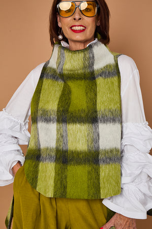 loco waterfall Tank top in lime and grey