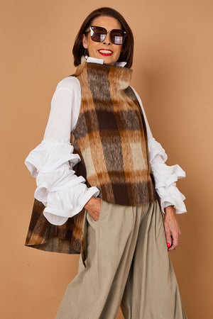 loco waterfall Tank top in camel, grey and chocolate