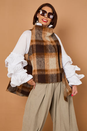 loco waterfall Tank top in camel, grey and chocolate