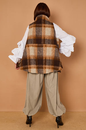 loco waterfall Tank top in camel, grey and chocolate
