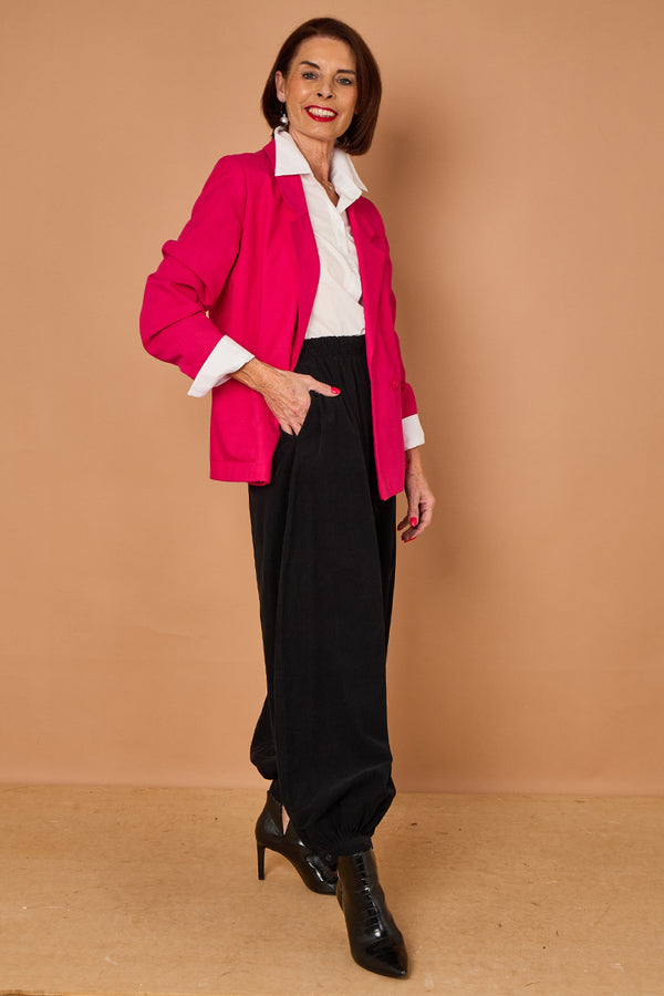 Sabrina pin cord trousers in black