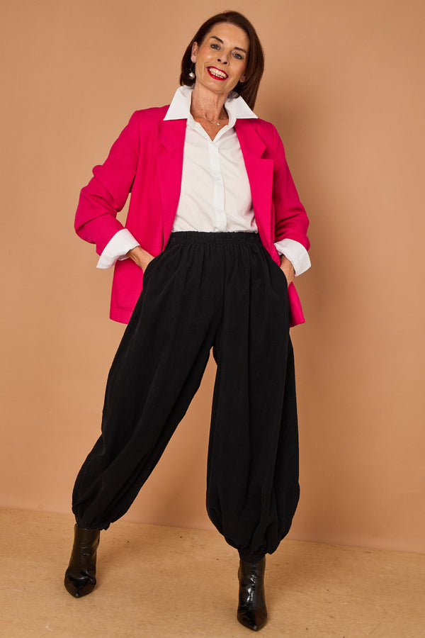 Sabrina pin cord trousers in black
