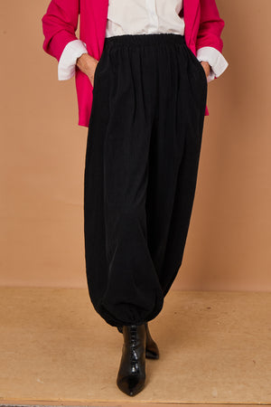 Sabrina pin cord trousers in black