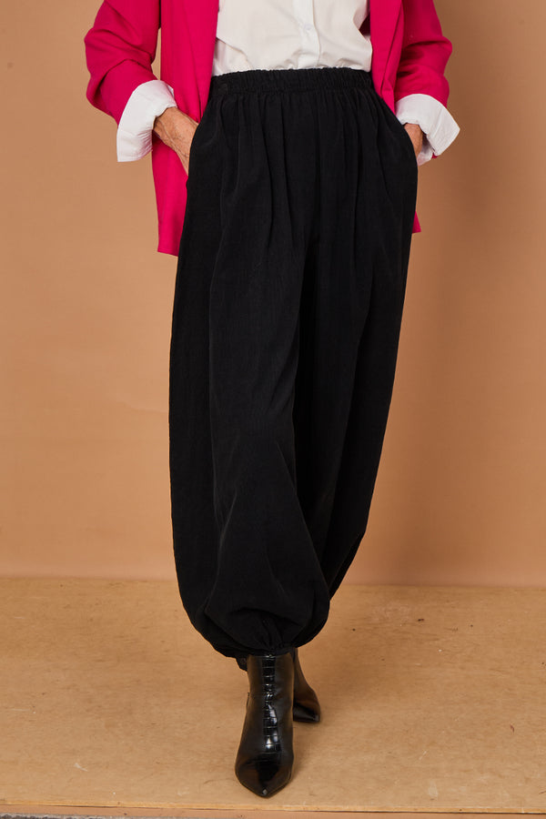 Sabrina pin cord trousers in black