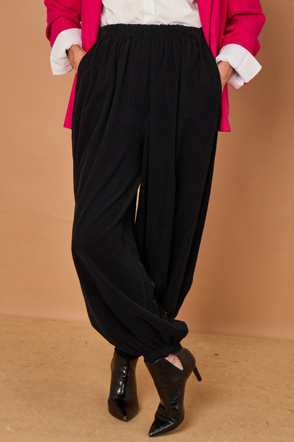 Sabrina pin cord trousers in black