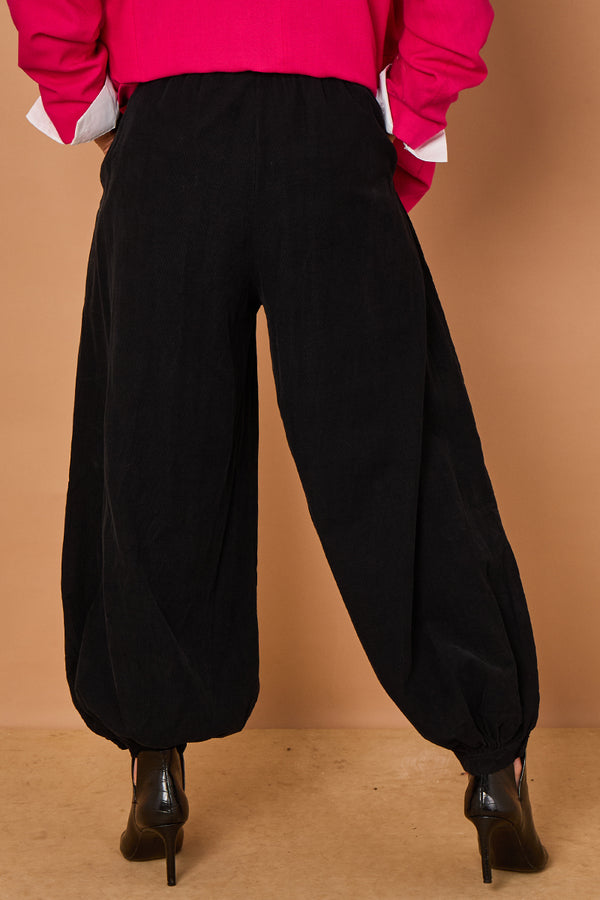 Sabrina pin cord trousers in black