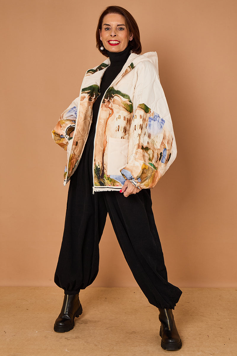 Gabriella Jacket in acru with Hood