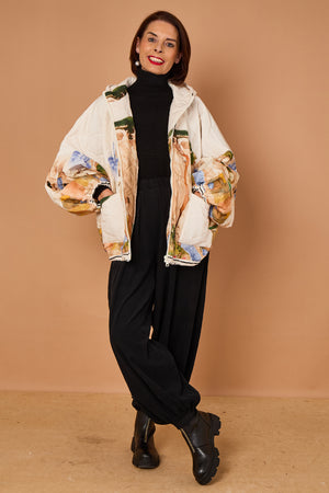 Gabriella Jacket in acru with Hood