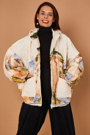 Gabriella Jacket in acru with Hood