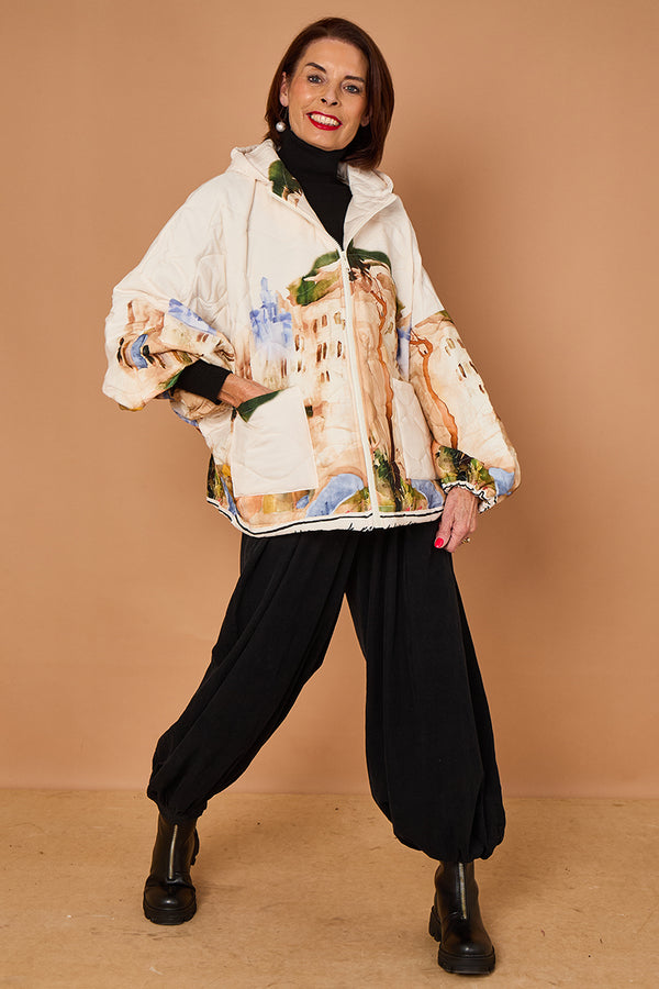 Gabriella Jacket in acru with Hood