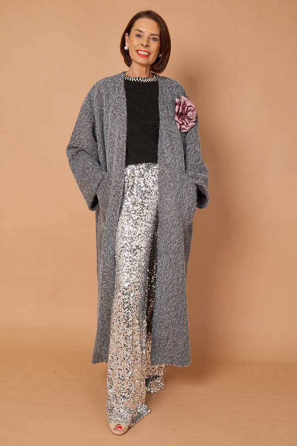 goodwin waterfall longcoat in charcoal grey