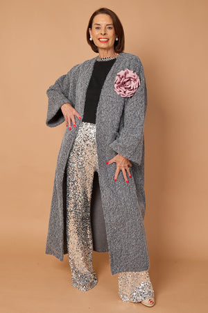 goodwin waterfall longcoat in charcoal grey