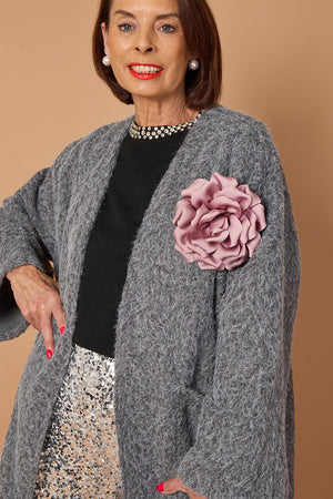 goodwin waterfall longcoat in charcoal grey