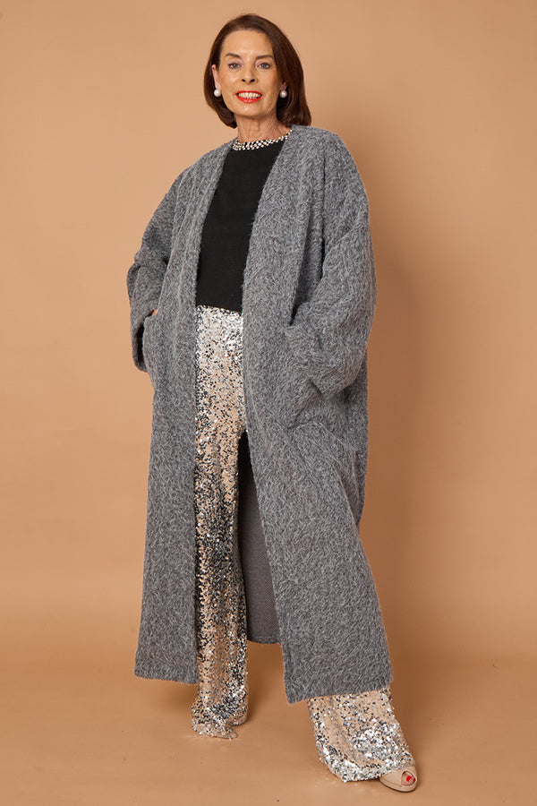 goodwin waterfall longcoat in charcoal grey