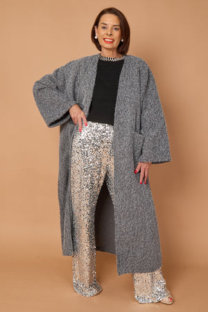 goodwin waterfall longcoat in charcoal grey