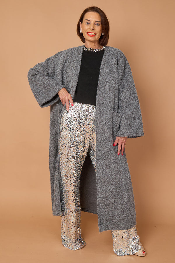 goodwin waterfall longcoat in charcoal grey