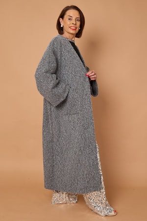 goodwin waterfall longcoat in charcoal grey
