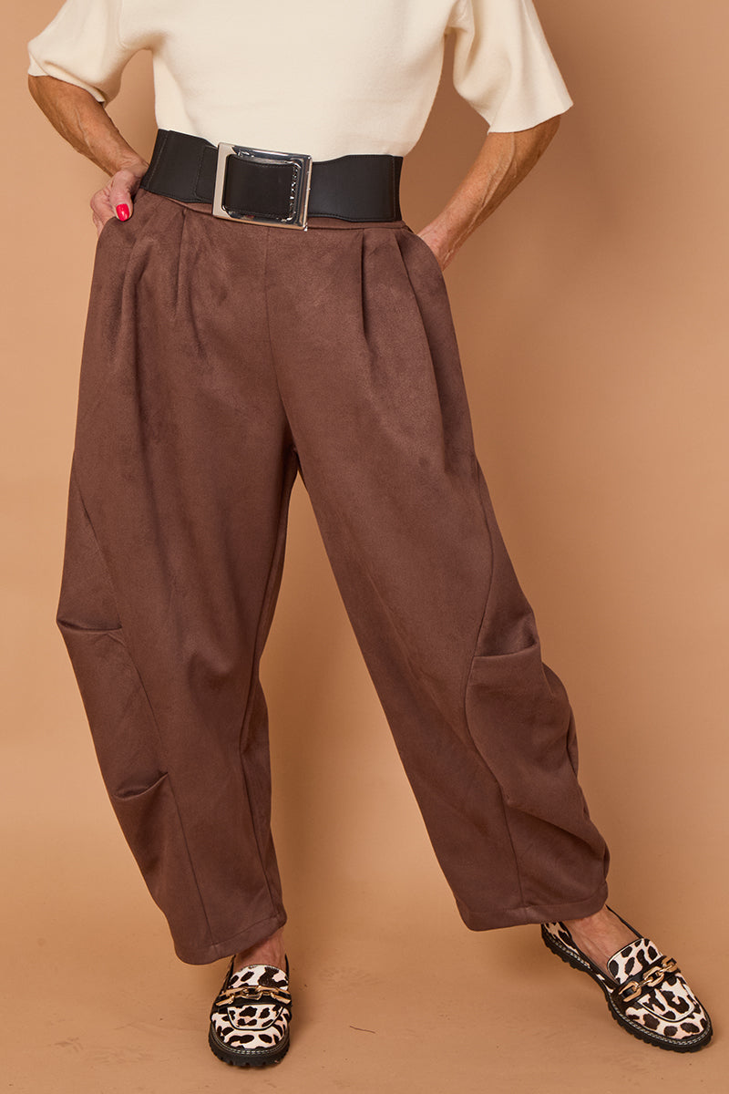 Lorenzo Cocoon Trousers in CHOCALATE