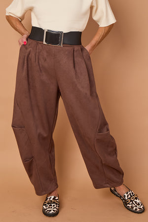 Lorenzo Cocoon Trousers in CHOCALATE