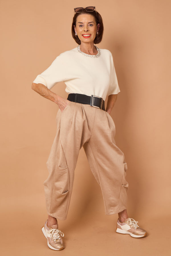 Lorenzo Cocoon Trousers in stone