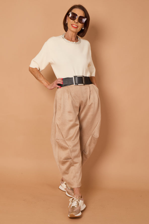 Lorenzo Cocoon Trousers in stone