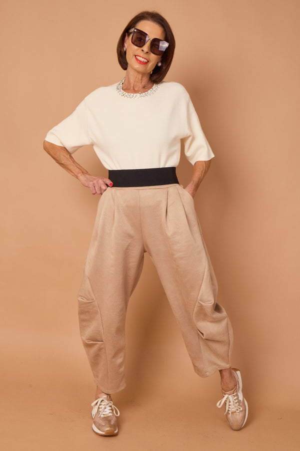 Lorenzo Cocoon Trousers in stone