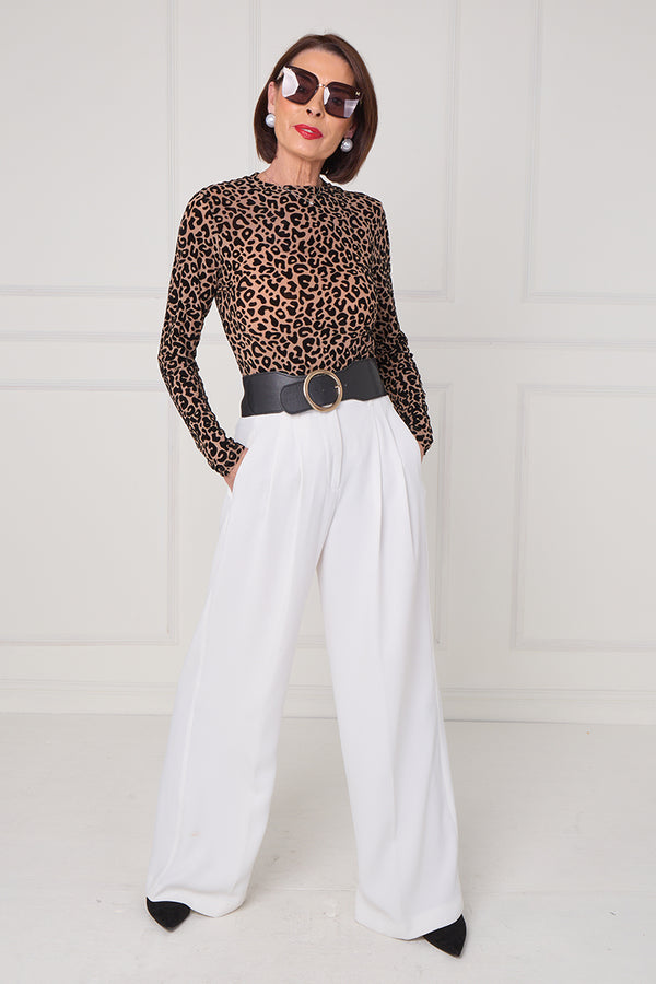 Leo mesh bodysuit in leopard print