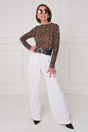 Leo mesh bodysuit in leopard print