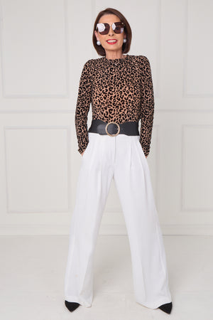 Leo mesh bodysuit in leopard print