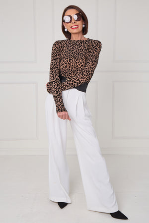 Leo mesh bodysuit in leopard print