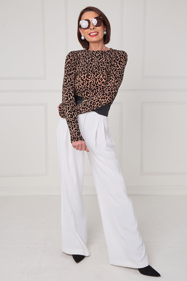 Leo mesh bodysuit in leopard print