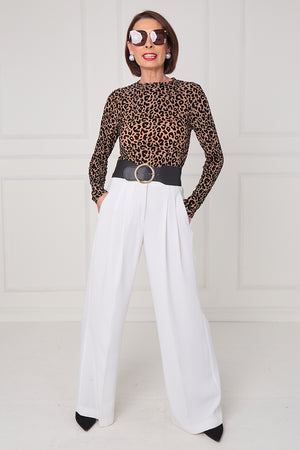 Leo mesh bodysuit in leopard print