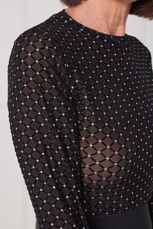 Leo mesh bodysuit in silver splash