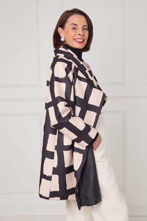 Fontana Jacket in black and beige with squares